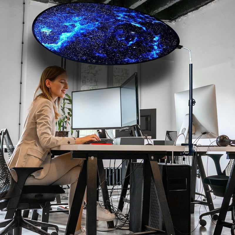 VSUNTENT Office Cubicle Desk Shade Anti-Glare Cover Light Sensitive Professionals Cubicle Light Blocker for Workspaces Desk Canopy 36" Circular Shading Light Shade with Clamp - Image 4
